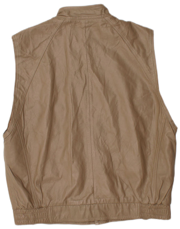Męska kamizelka skórzana VINTAGE UK 40 duża brązowa
