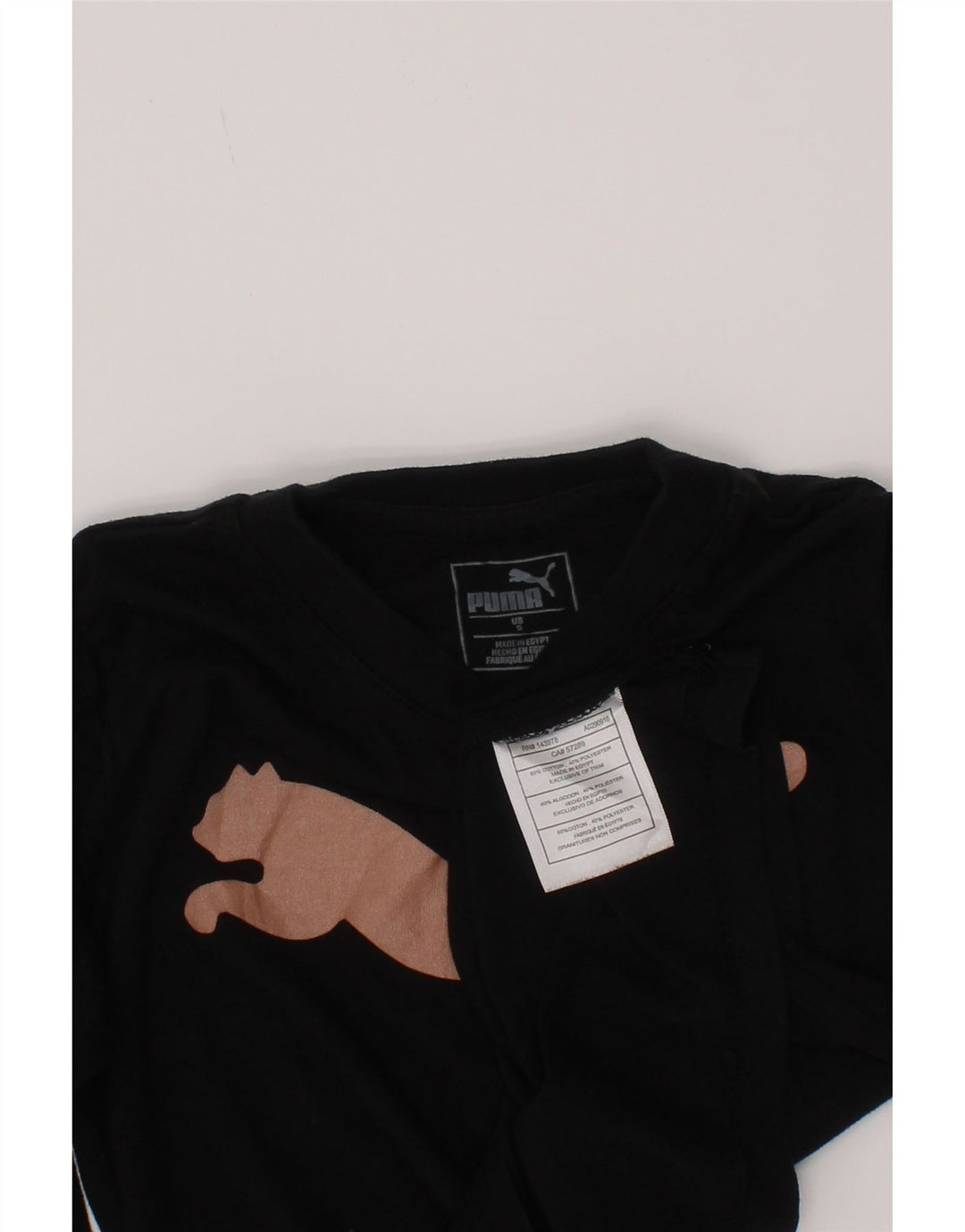 Dziewczęca koszulka z grafiką Puma z długim rękawem, 4-5 lat, czarna bawełna