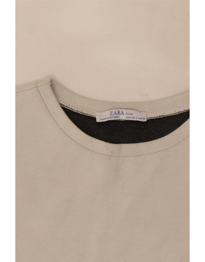 Damski top oversize z długim rękawem Zara UK 10, mały, szary