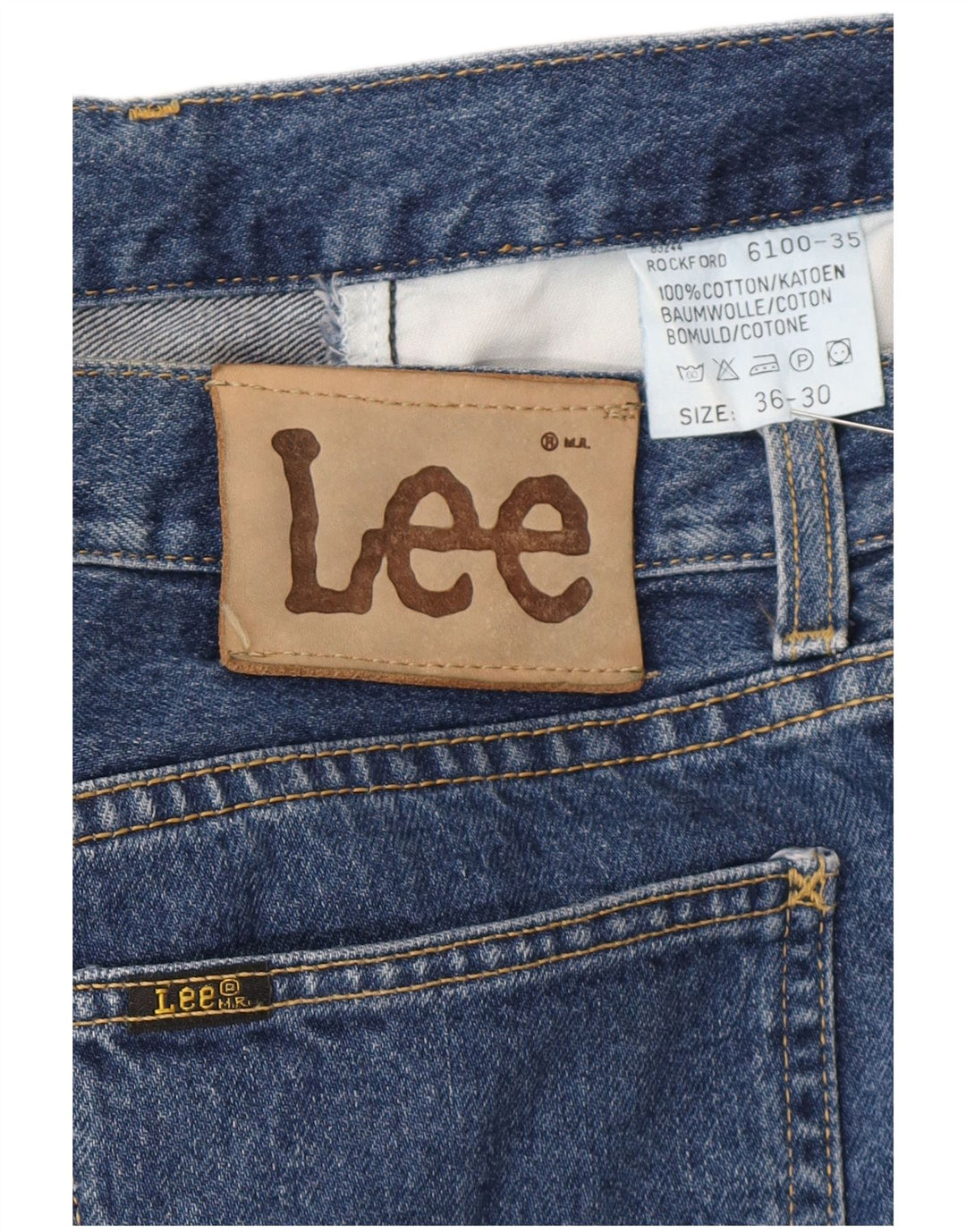Męskie proste dżinsy Lee W36 L30 Niebieskie bawełniane