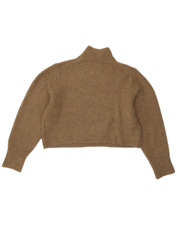 Damski sweter z golfem Zara UK 18 XL, brązowy akryl