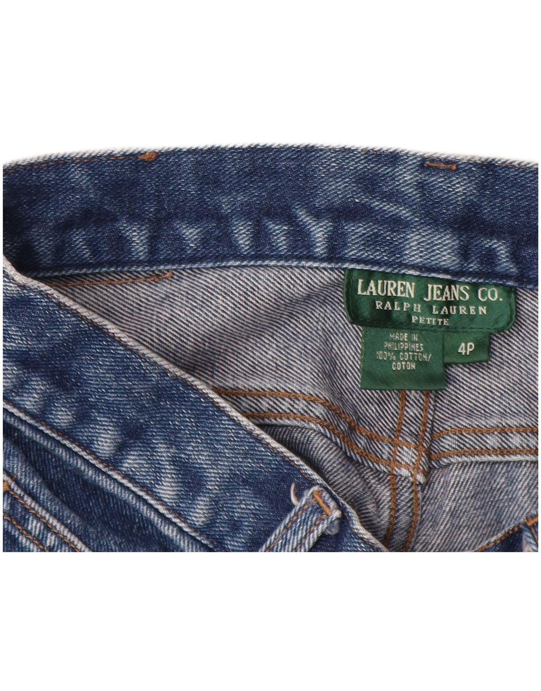 RALPH LAUREN Damskie spodenki jeansowe Petite US 4 Small W28 Niebieskie, bawełniane