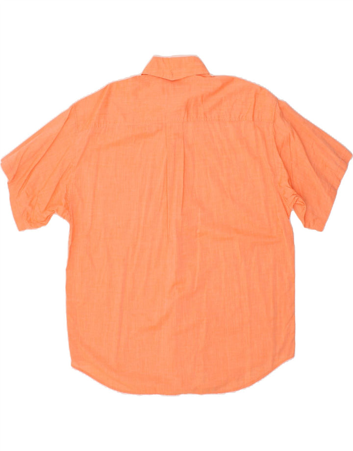 TRUSSARDI Mens Short Sleeve Shirt Large Orange Cotton Vintage Trussardi and Second-Hand Trussardi from Messina Hembry 