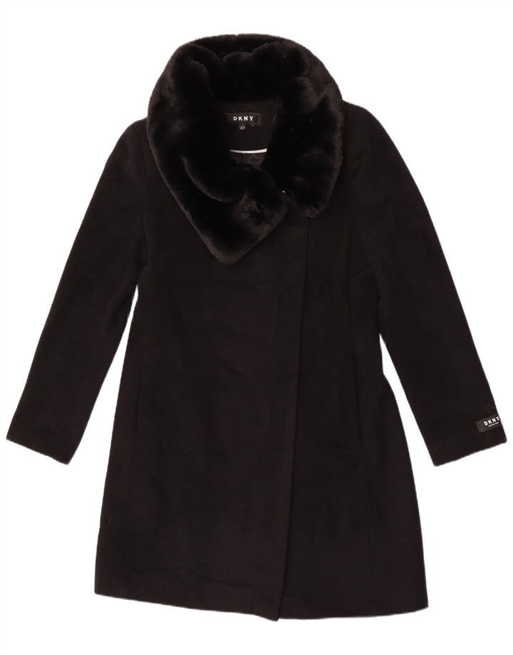 Płaszcz damski Dkny UK 10, mały, czarny, wełniany