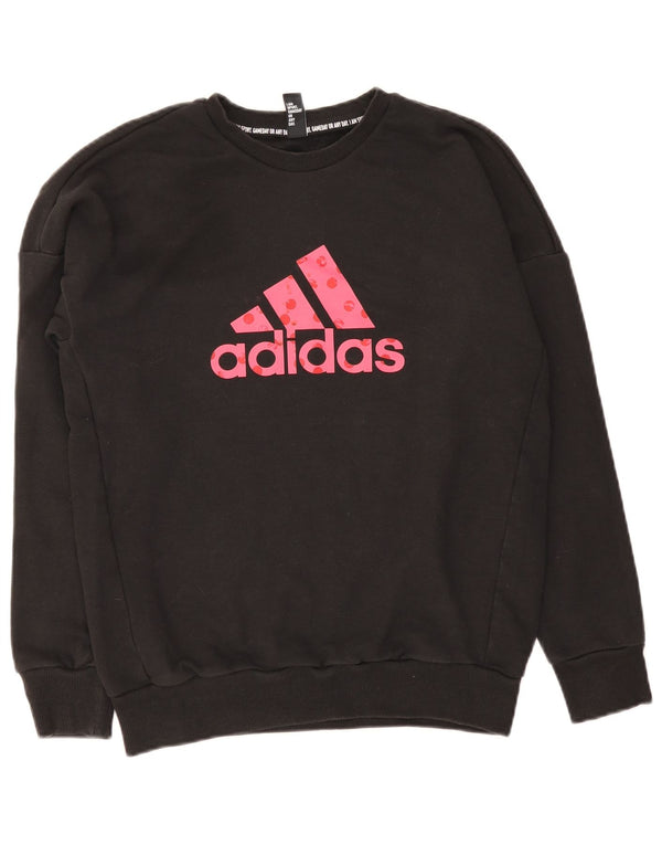 Damska bluza Adidas Graphic Jumper UK 14 Średnia czarna bawełna