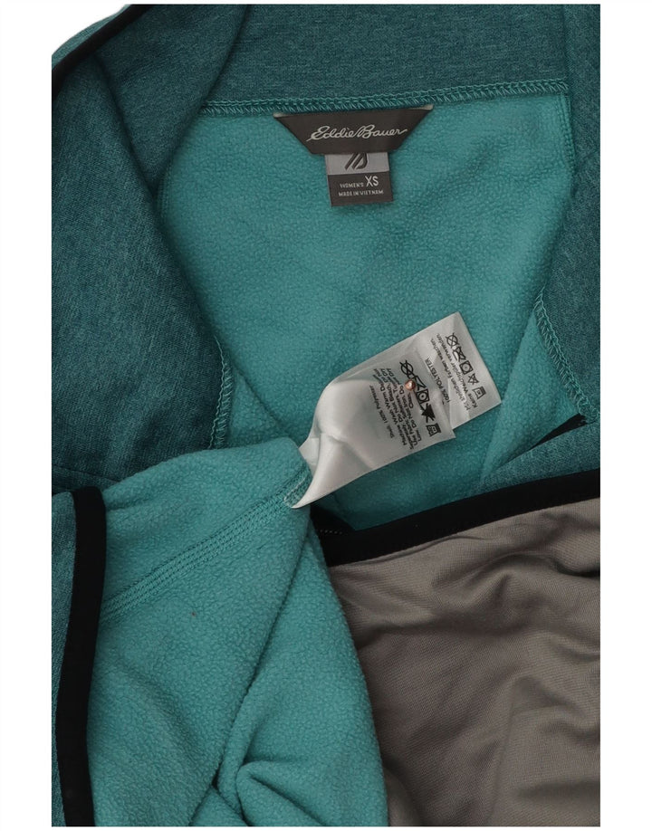 Damska kurtka oversize dresowa Eddie Bauer UK 6 XS, zielona, poliestrowa