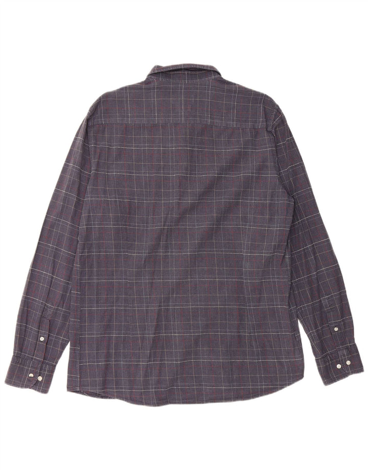 Koszula męska MASSIMO DUTTI XL, bawełniana w pepitkę, granatowa