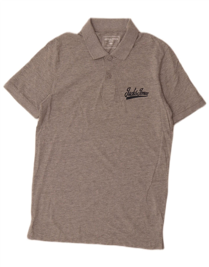 Męska koszulka polo Jack & Jones, mała, szara, bawełniana