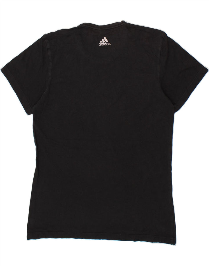 ADIDAS Mens Graphic T-Shirt Top Medium Black Vintage Adidas and Second-Hand Adidas from Messina Hembry 