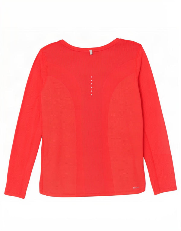 Damska koszulka Nike Dri Fit z długim rękawem, UK 16, duża, czerwona