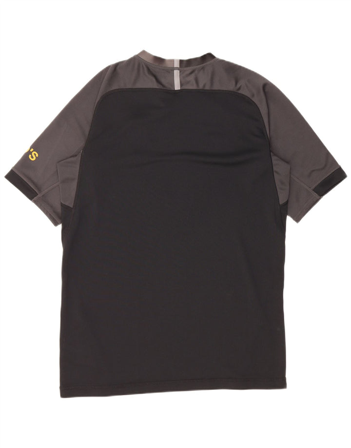 Męski T-shirt z grafiką Canterbury, średni czarny poliester w blokach kolorystycznych