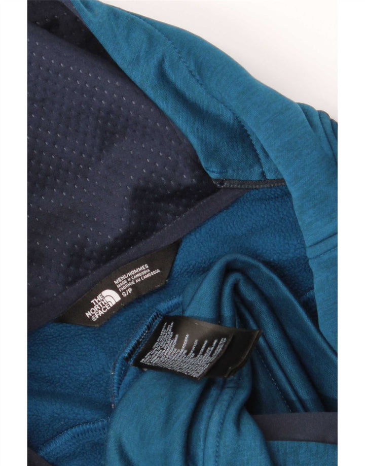 Męski sweter z kapturem The North Face, zapinany na zamek, mały, niebieski, poliester z blokami kolorów