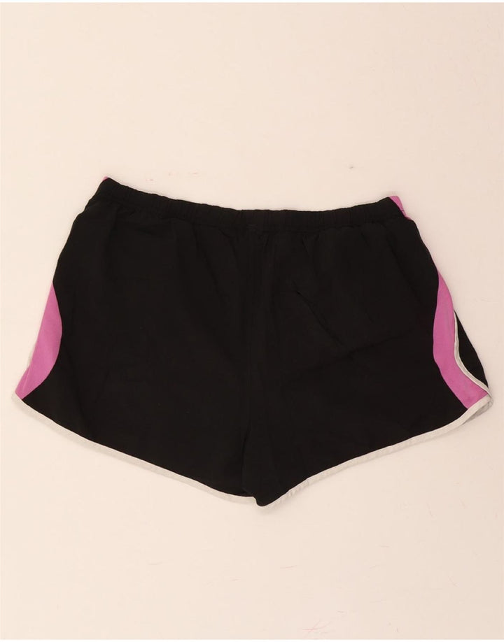 NEW BALANCE Womens Sport Shorts UK 14 Medium  Black Colourblock Polyester Vintage New Balance and Second-Hand New Balance from Messina Hembry 