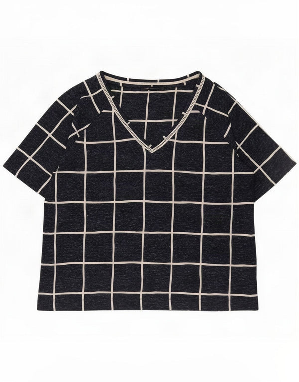 Marks & Spencer T-shirt damski Top UK 16 duży granatowy geometryczny