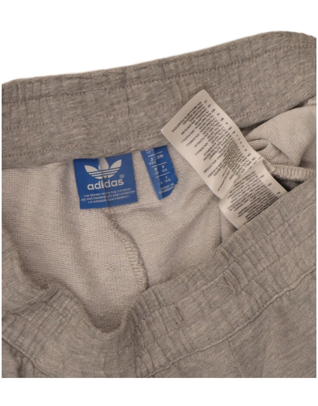 Damskie spodenki sportowe Adidas UK 12 Średnioszare, bawełniane