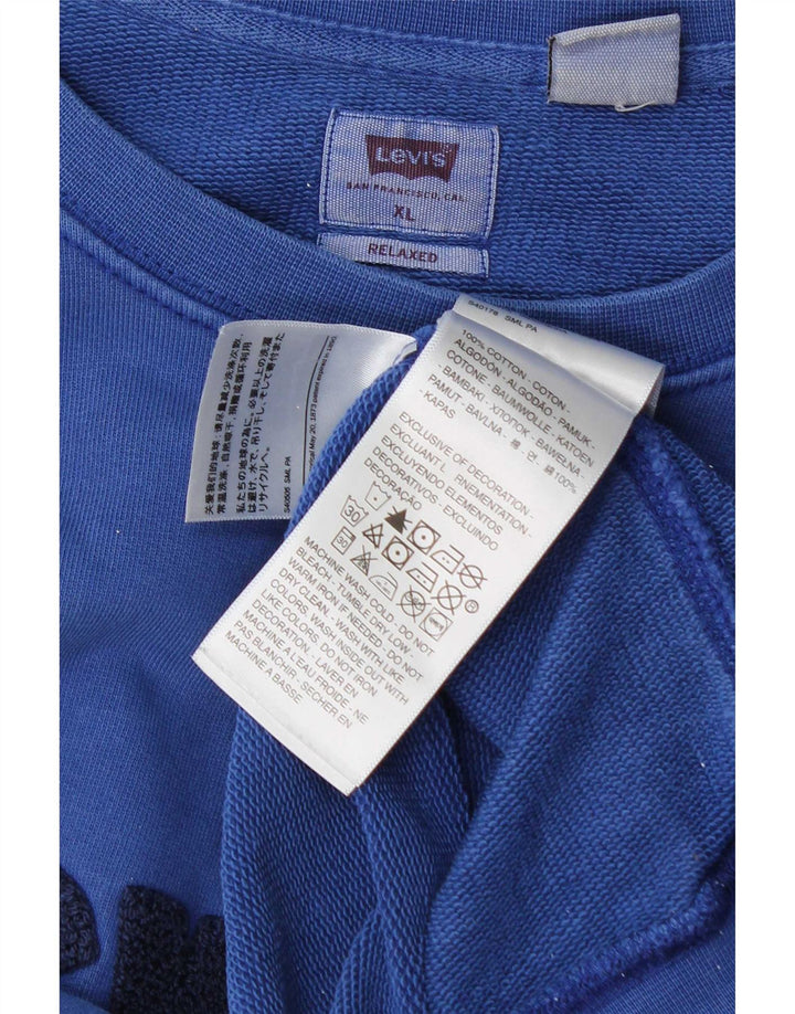 Męska bluza Levi's o swobodnym kroju z grafiką XL, niebieska, bawełniana