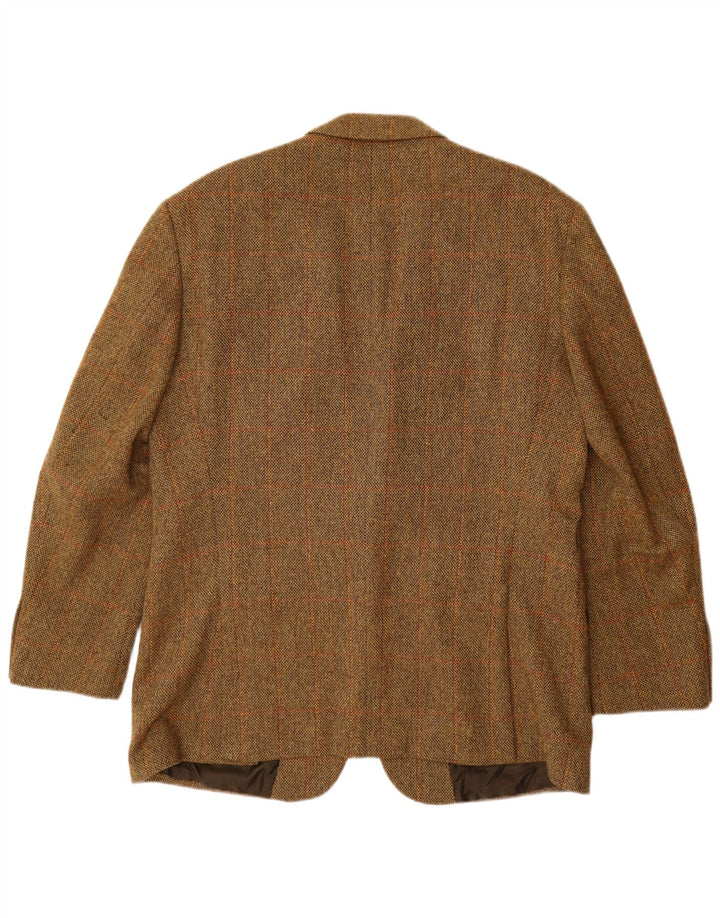 Męska marynarka zapinana na 2 guziki HUGO BOSS EU 56 3XL Brązowa kratka Nowa wełna