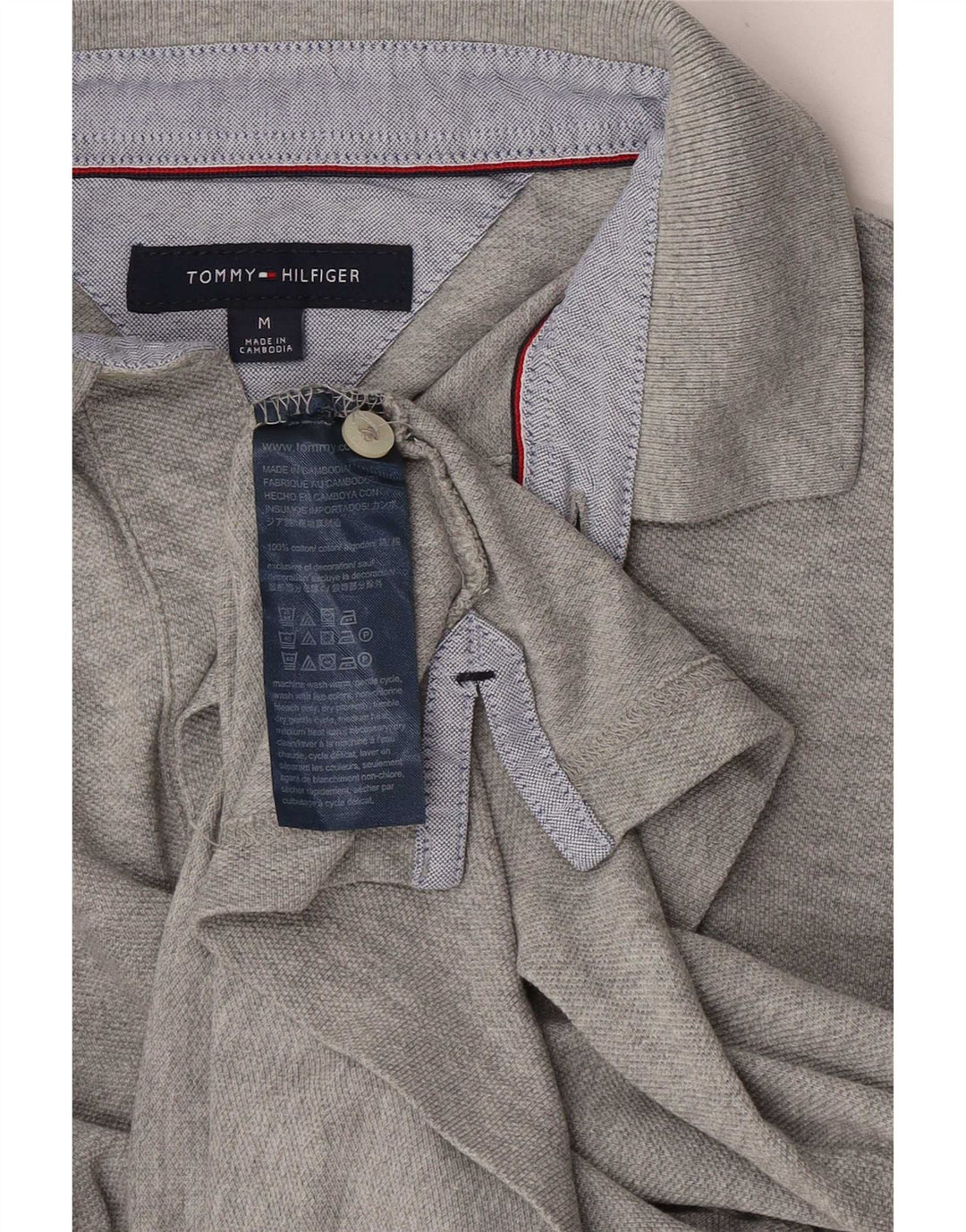 Męska koszulka polo Tommy Hilfiger, średnioszara, bawełniana