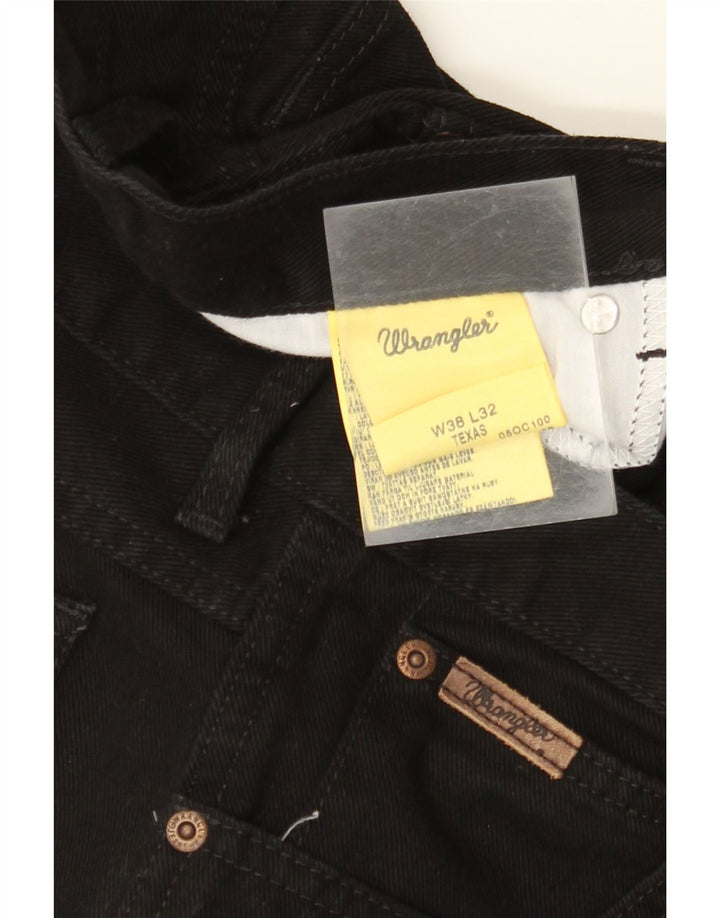 Męskie jeansy WRANGLER Texas Straight W38 L32, czarne, bawełniane