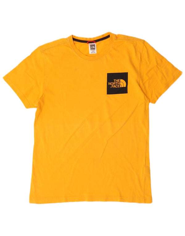 Męski T-shirt z grafiką The North Face, bawełniany, średni żółty