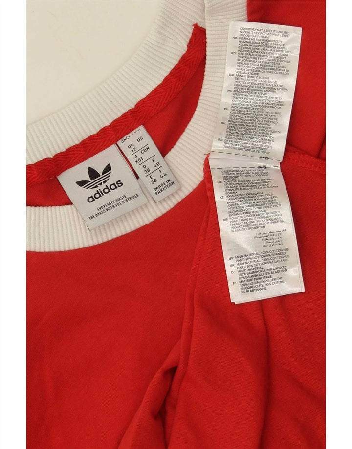 Damska koszulka Adidas Top UK 12 Średnia czerwona bawełna
