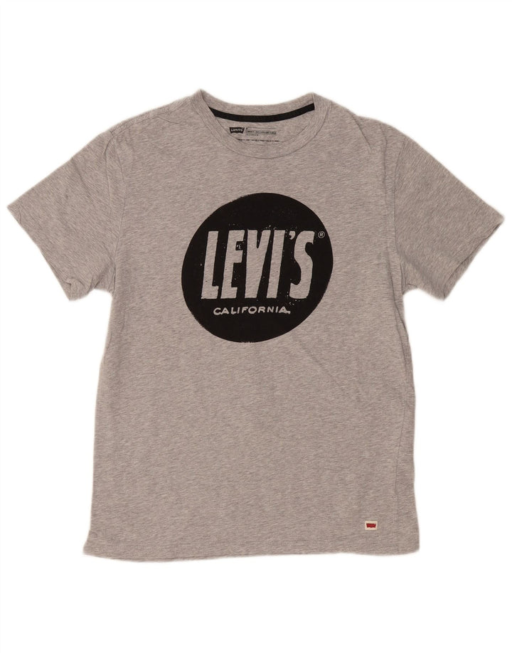 LEVI'S Mens Standard Fit Graphic T-Shirt Top Medium Grey Cotton