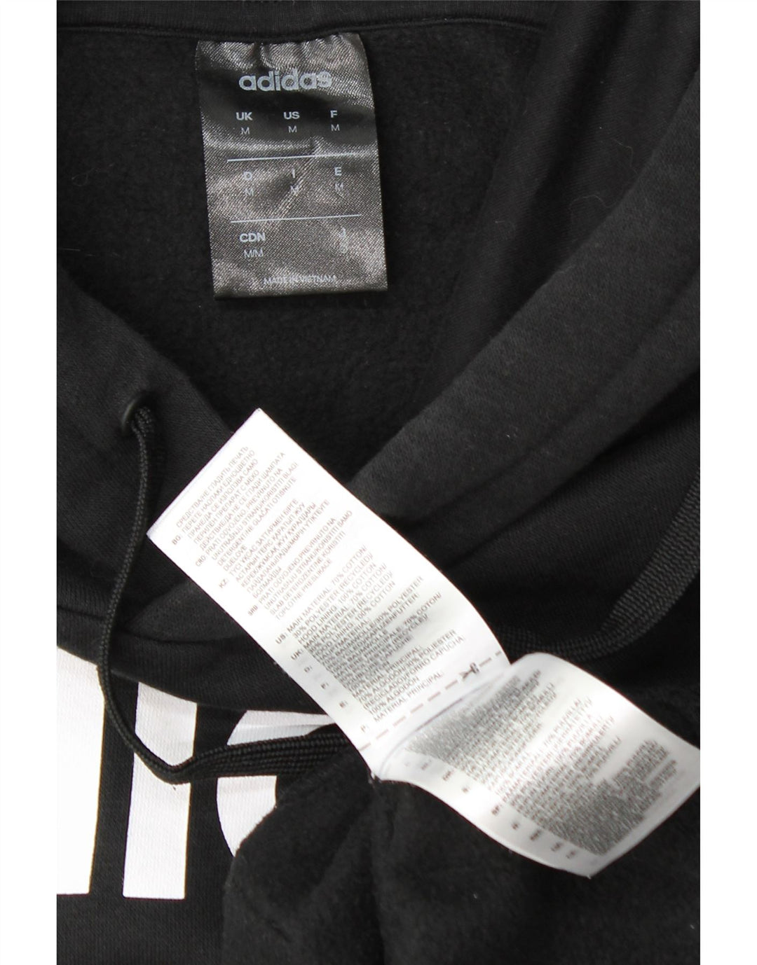 Męska bluza z kapturem Adidas Graphic, średnia czarna, bawełniana