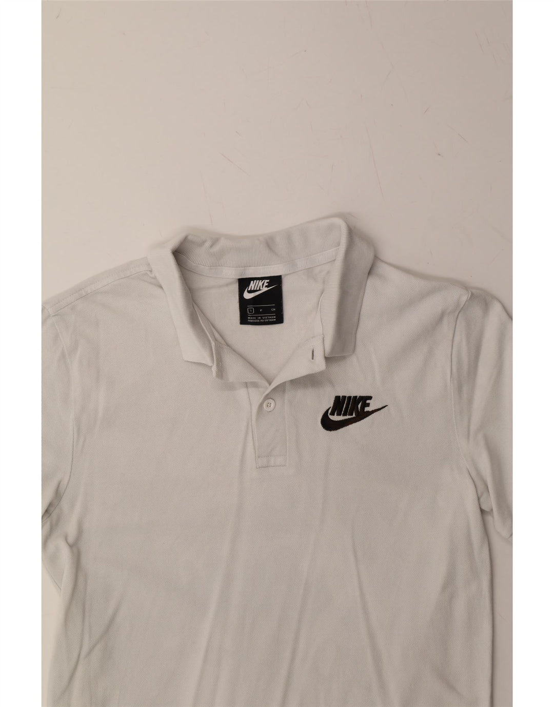 NIKE Mens Polo Shirt Small White Cotton Vintage Nike and Second-Hand Nike from Messina Hembry 