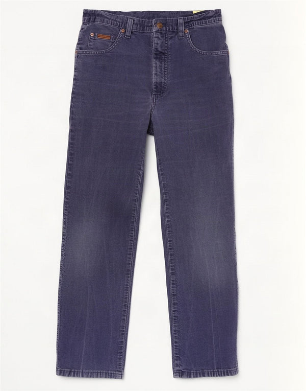 Męskie spodnie sztruksowe Wrangler Texas Straight W32 L32 Granatowa bawełna