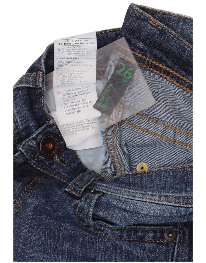 Damskie dżinsy Bootcut Benetton W26 L34 Niebieskie bawełniane