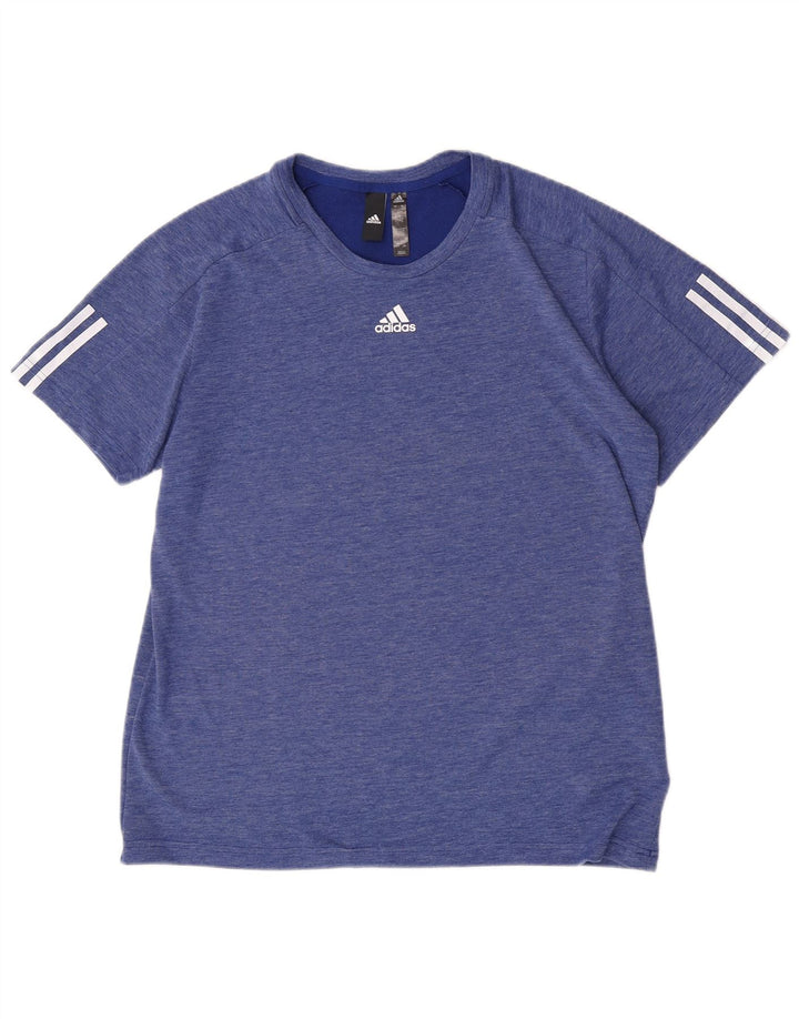 Adidas Męski T-shirt Top Duży Niebieski Poliester