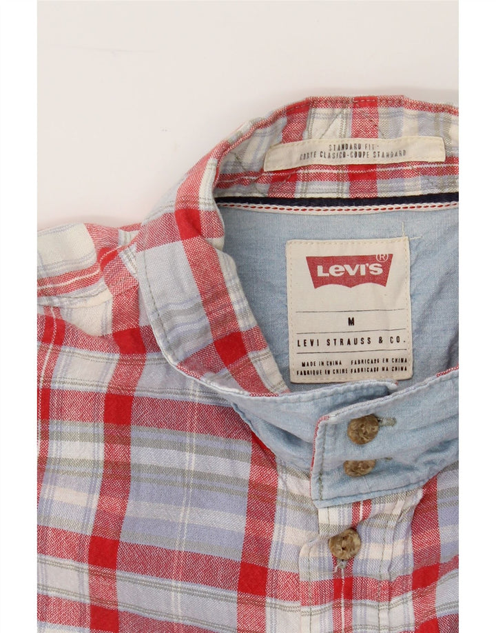 LEVI'S Mens Standard Fit Shirt Medium Red Check Cotton Vintage Levi's and Second-Hand Levi's from Messina Hembry 