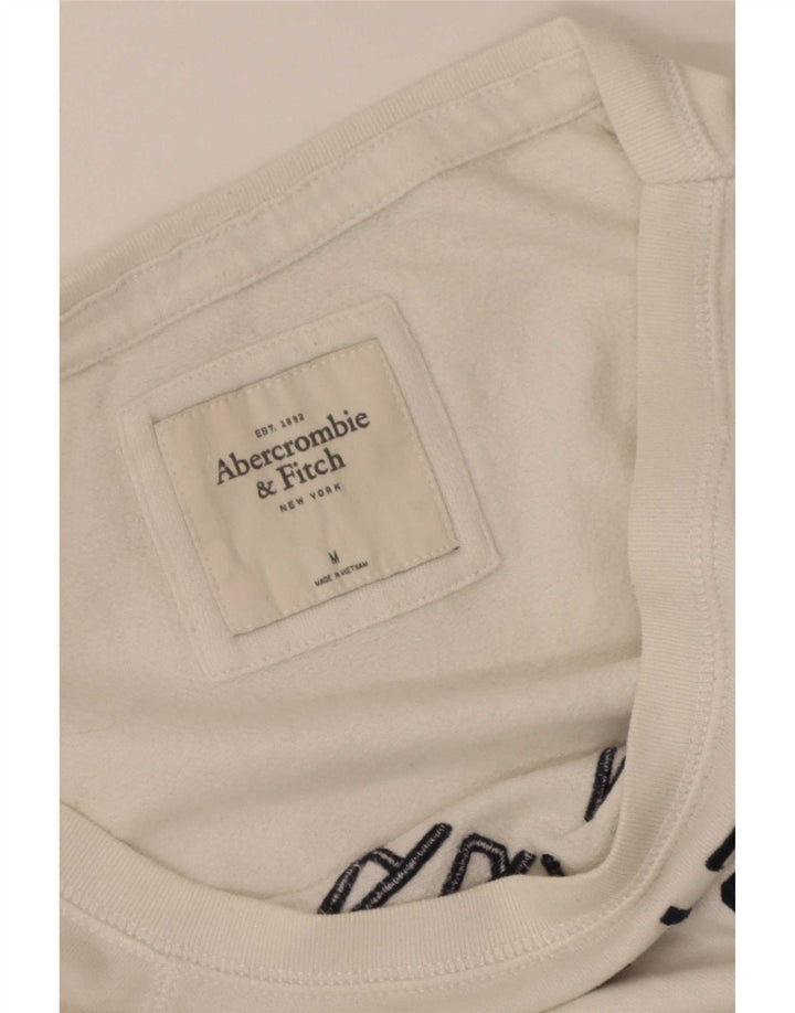 Damska bluza z grafiką Abercrombie & Fitch UK 14, średnia biel