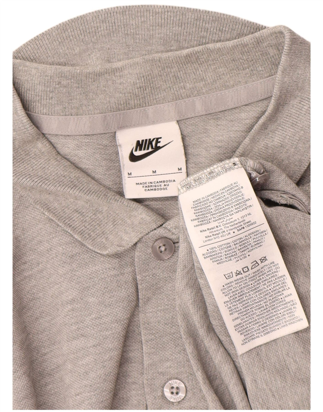 Męska koszulka polo Nike, średnia, szara, bawełniana nakrapiana