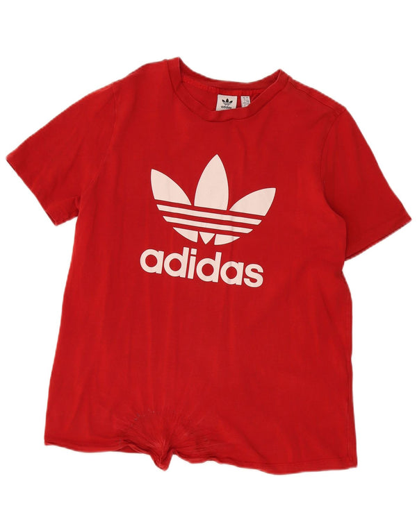Damska koszulka z grafiką Adidas Top UK 18 XL Czerwona bawełna