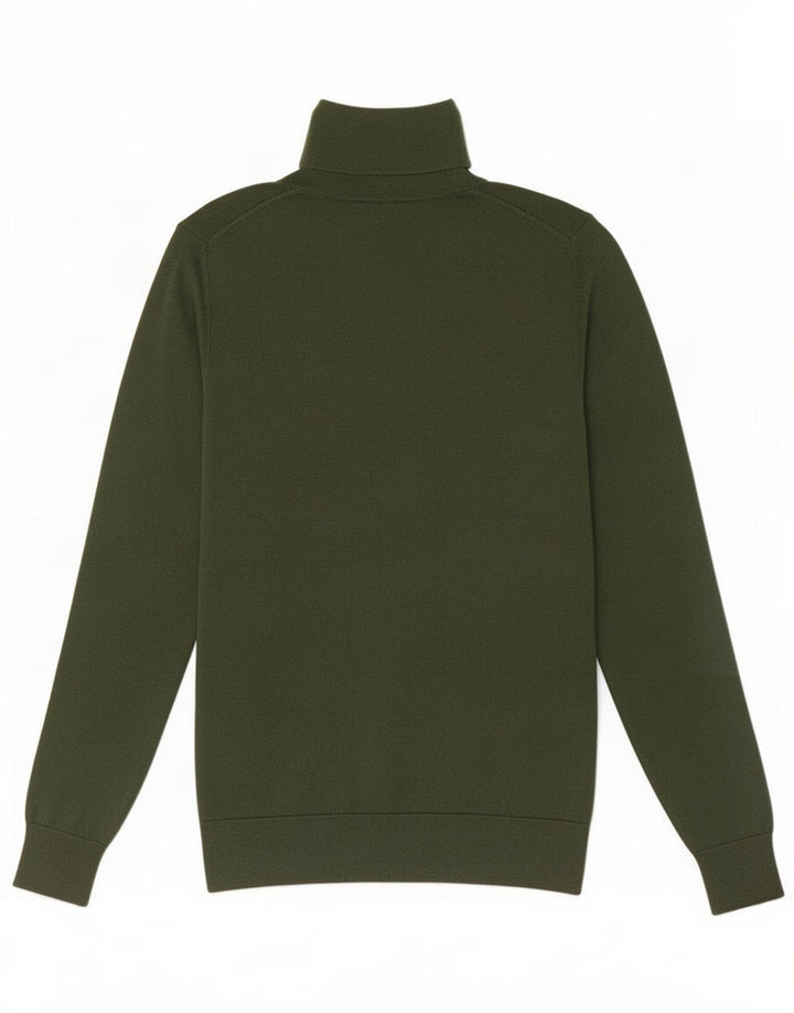 Sweter damski Massimo Dutti z wywijanym dekoltem UK 12, średni zielony jedwab