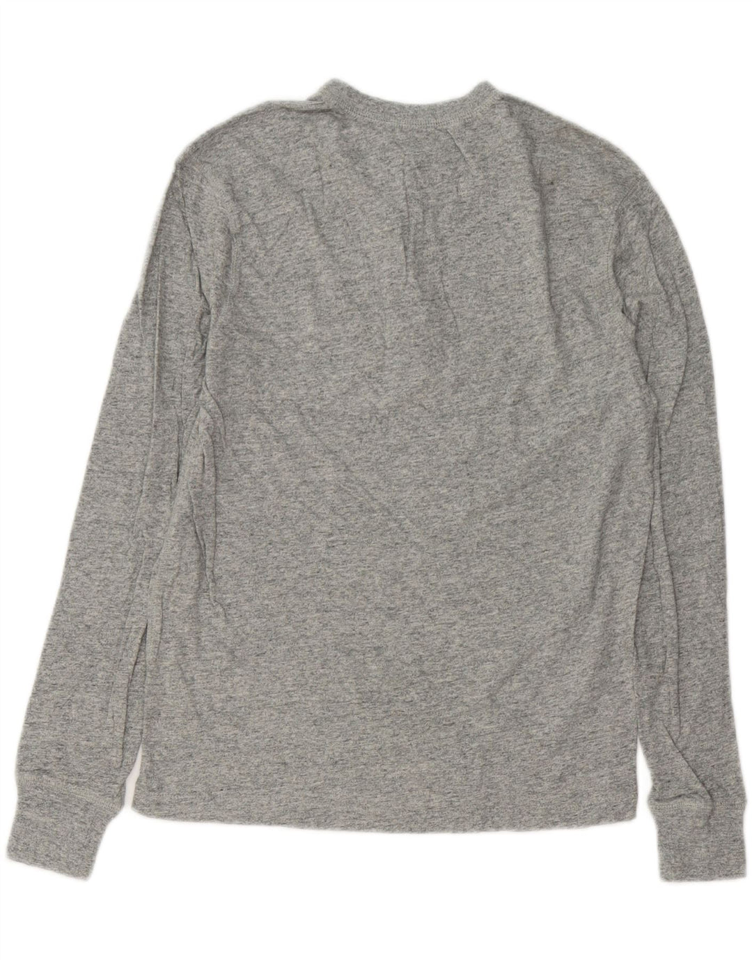 J. CREW Męski top z długim rękawem, mały, szary, nakrapiany, bawełniany