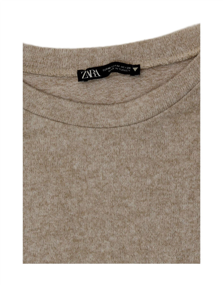 T-shirt damski Zara Top UK 12 Medium Beige Flecked Viscose