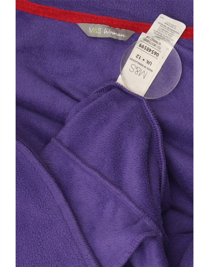 MARKS & SPENCER Womens Fleece Jacket UK 12 Medium Purple Polyester