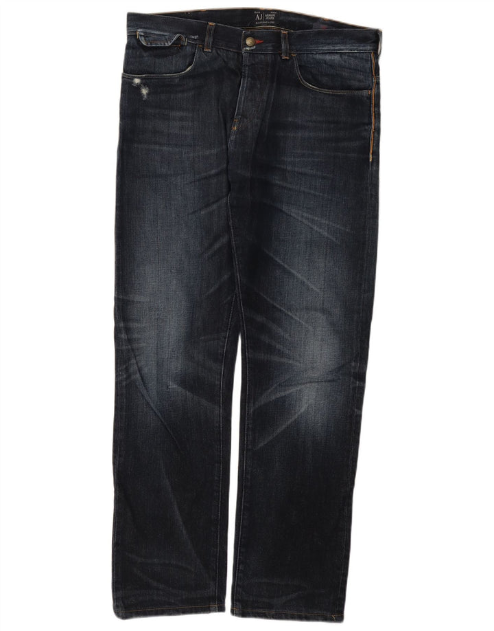 Armani Jeans Męskie regularne proste dżinsy W33 L31 Granatowa bawełna