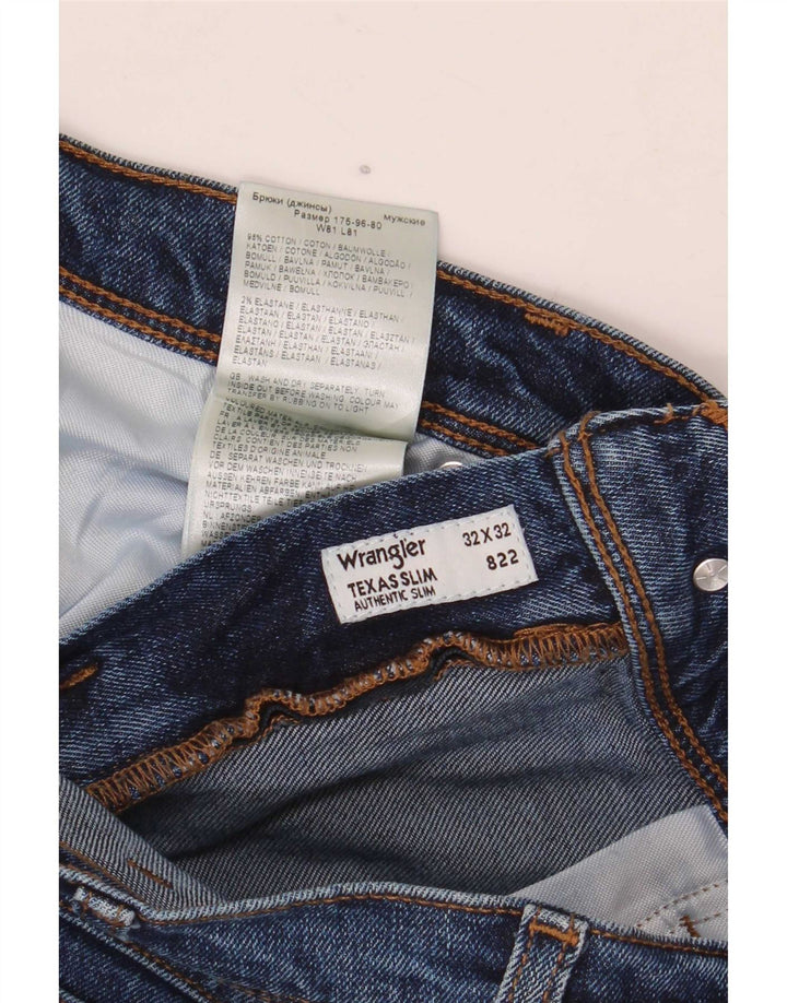 Męskie jeansy Wrangler Texas Slim W32 L32 Niebieskie bawełniane