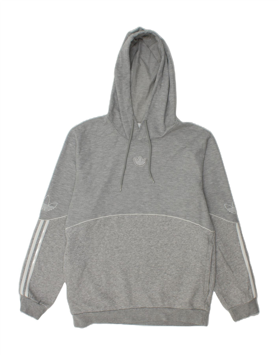 ADIDAS Mens Hoodie Jumper Small Grey Cotton Vintage Adidas and Second-Hand Adidas from Messina Hembry 