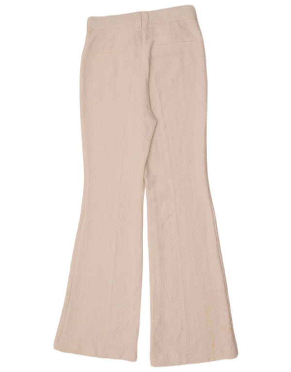 Spodnie damskie Zara Flare, małe, W26 L32, biała bawełna