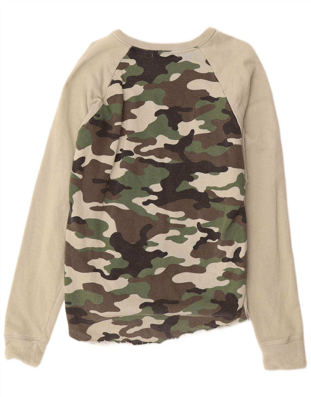 Męska bluza z grafiką Replay, średnia, bawełniana kamuflaż khaki