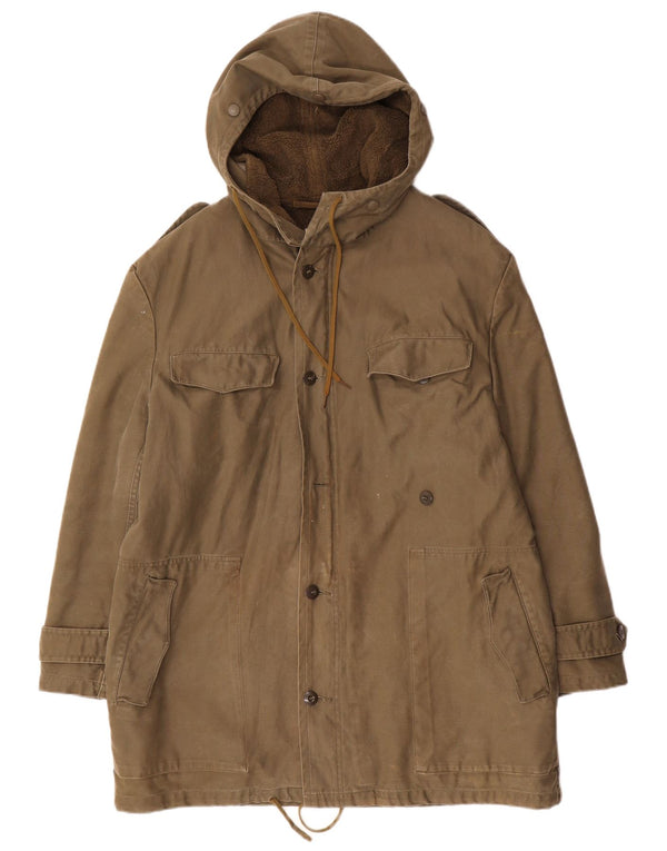 Vintage męska kurtka parka z kapturem UK 40 Large Khaki