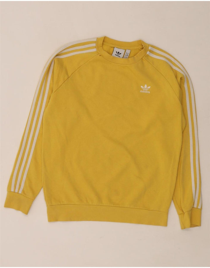 Bluza męska Adidas o luźnym kroju, sweter XS, żółta bawełna