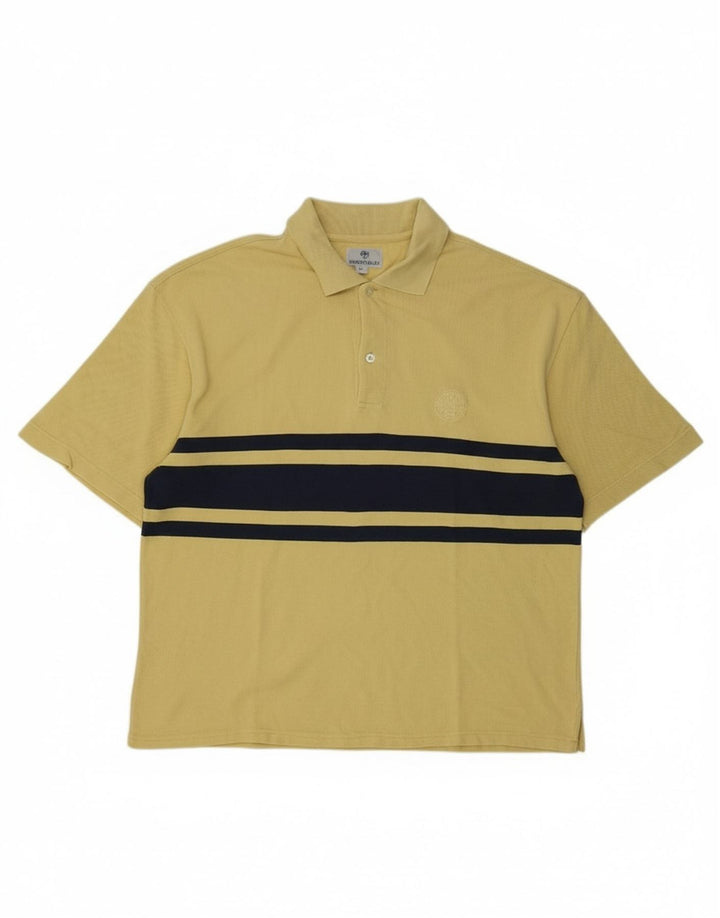 NORTH SAILS Mens Polo Shirt XL Yellow Striped