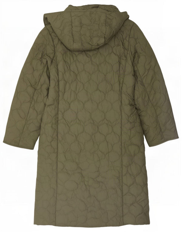 Marks & Spencer Damski, oversize'owy, pikowany płaszcz z kapturem, UK 10, Small Khaki