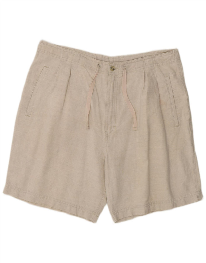 Marks & Spencer Damskie szorty Chino średnie W34, beżowe, lniane