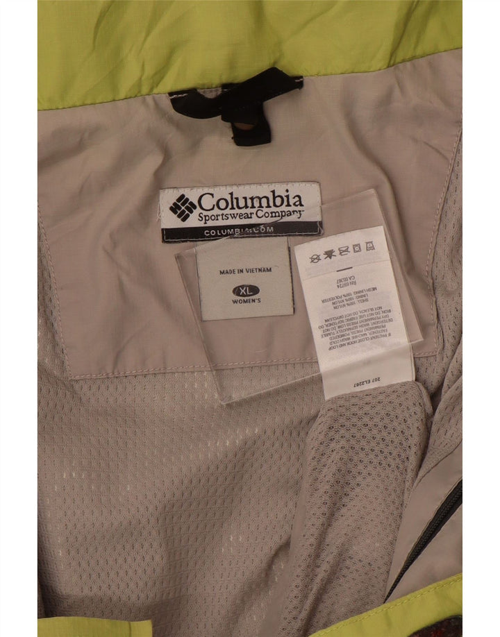 Damska kurtka przeciwdeszczowa Columbia Omni-Tech UK 18 XL Zielony nylon z blokami kolorów
